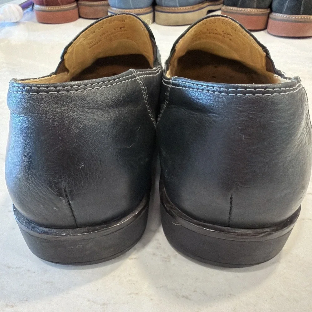SANDRO MOSCOLONI Mens Shoes Soft Black Leather Loafer 